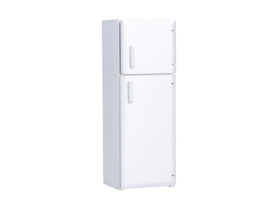 Bj-nevera Miniatura de casa de muñecas de madera 1:12, refrigerador móvil, decoración, juguete, plata