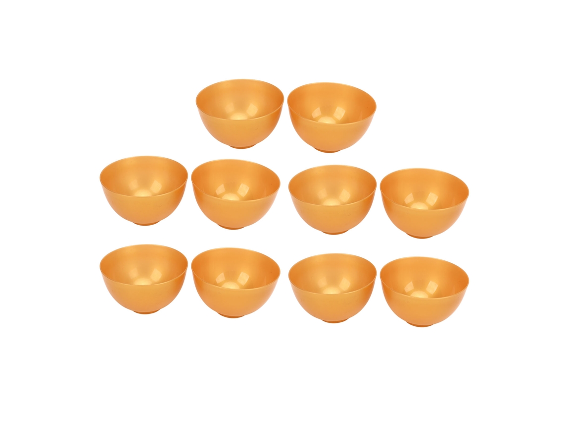 10 Tazones Reutilizables De Plástico Dorado Para Mezclar Mascarillas Faciales.