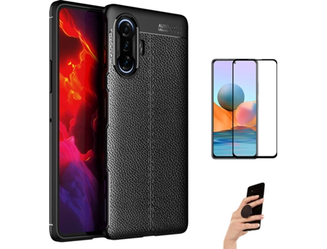 Carcasa + Protector + Popsocket Xiaomi Poco F3 GT Rugged Leather Negro BD-LC&9D