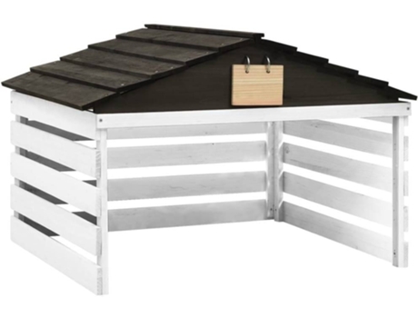 Caseta de Jardín VIDAXL de Cortacésped Robótico Blanco y Negro 78x74x54 cm Abeto