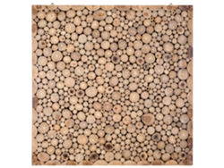 Decoración de pared BELIANI Twig de Madera de teca Madera clara 85x6x85