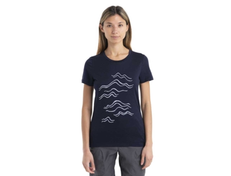 Camiseta de Mujer ICEBREAKER Tech Lite Ii Mountain Stro Azul (M)