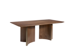 Mesa de Comedor ANGEL CERDA (200 x 100 x 76 cm - Hoja de Nogal - Negro )