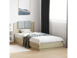 Cama Con Cabecero Madera De Ingeniería Roble Sonoma 90x200 Cm