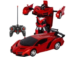 Carro Deformado Rc 2 em 1 Robô de Brinquedo de Transformação de Robô de Controle Remoto Vermelho GERTIZ