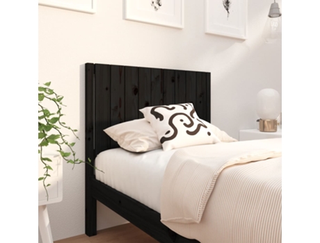 MAISON EXCLUSIVE - Cabecero de cama madera maciza de pino negro 95,5x4x100 cm