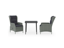 Maison Exclusive - Juego De Comedor De Jardín 3 Piezas Gris Claro