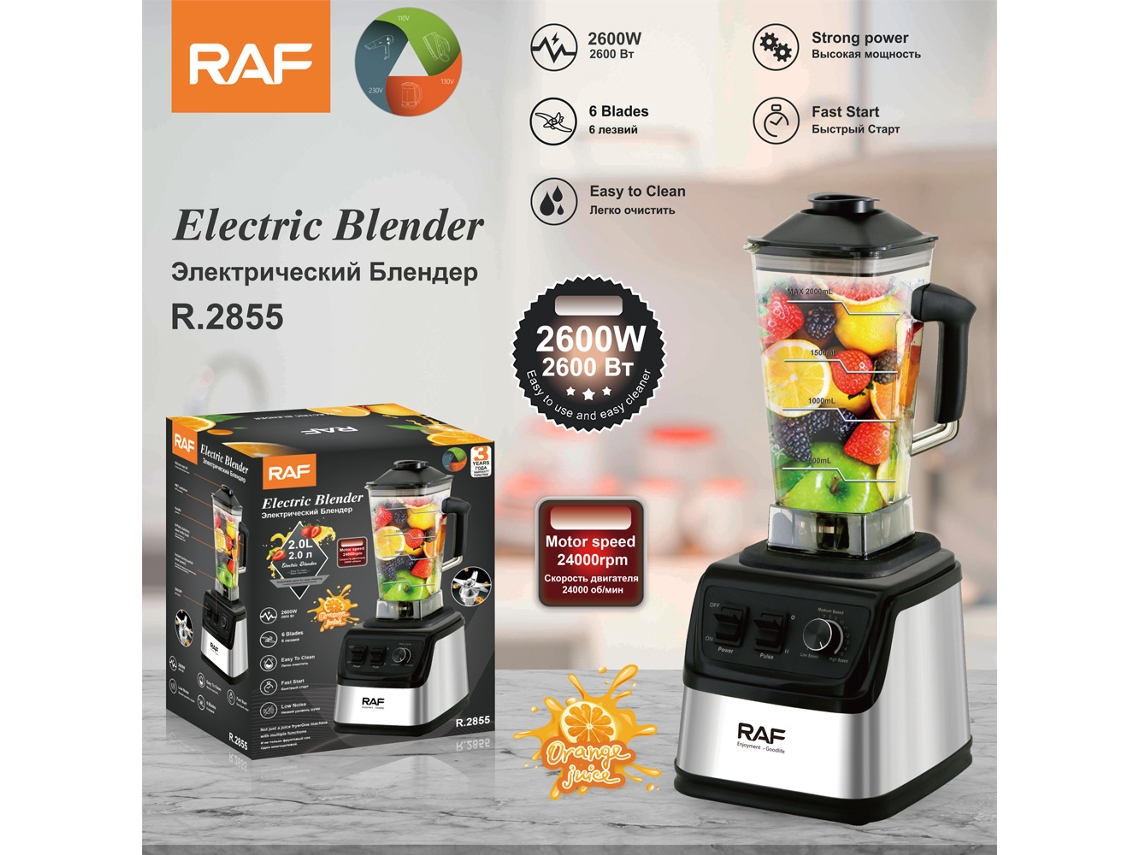 Eurogauge - Triturador De Pared 2l - Exprimidor De Frutas Y Verduras - Juicer Doméstico - Mezclador - Accesorios - Máquina De Batidos