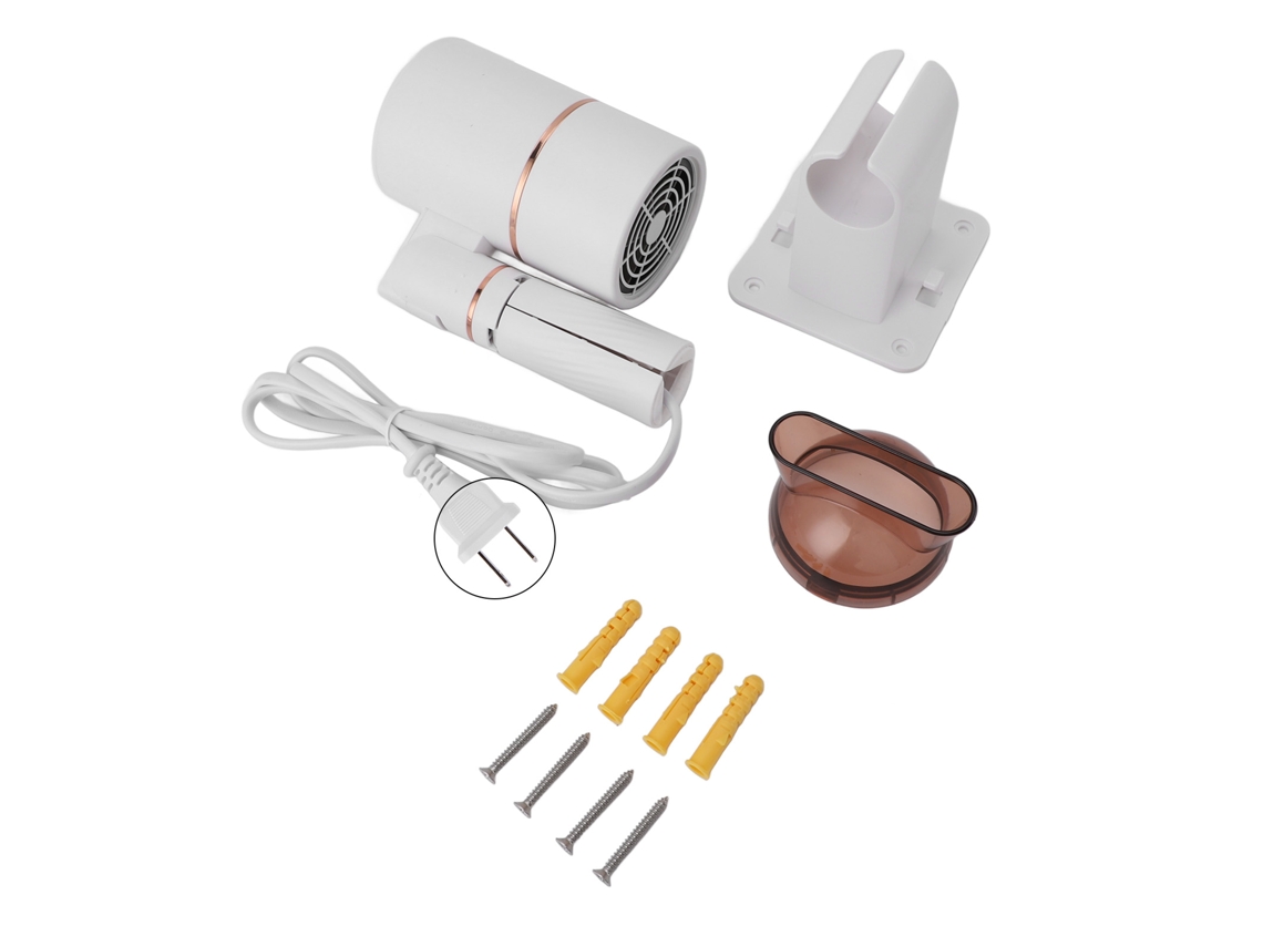 Secador De Pelo Plegable 1000w 3 Velocidades Iónico Negativo Compacto Para Viajes Blanco Oro Plug Us 110v