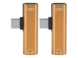 Juego De 2 Adaptadores De Audio Usb-c A 3,5 Mm 2 En 1 Con Puerto De Carga Para Teléfonos Móviles.