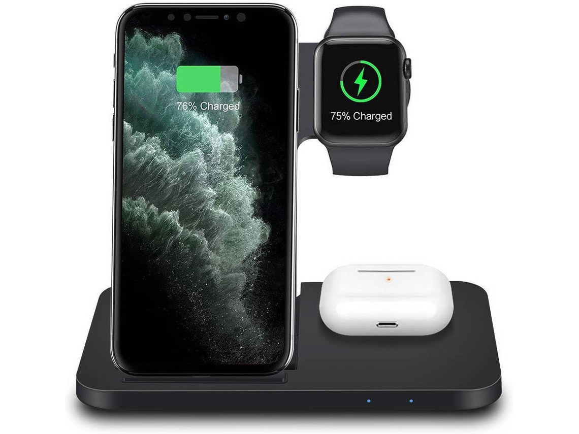 Estación de Carga Sem Rápido Certificação para iPhone 12 Pro Max/11/12 YIZHOOD Negro