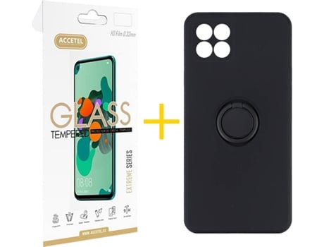 Carcasa + Protector de Pantalla para Huawei P40 Lite ACCETEL Negro