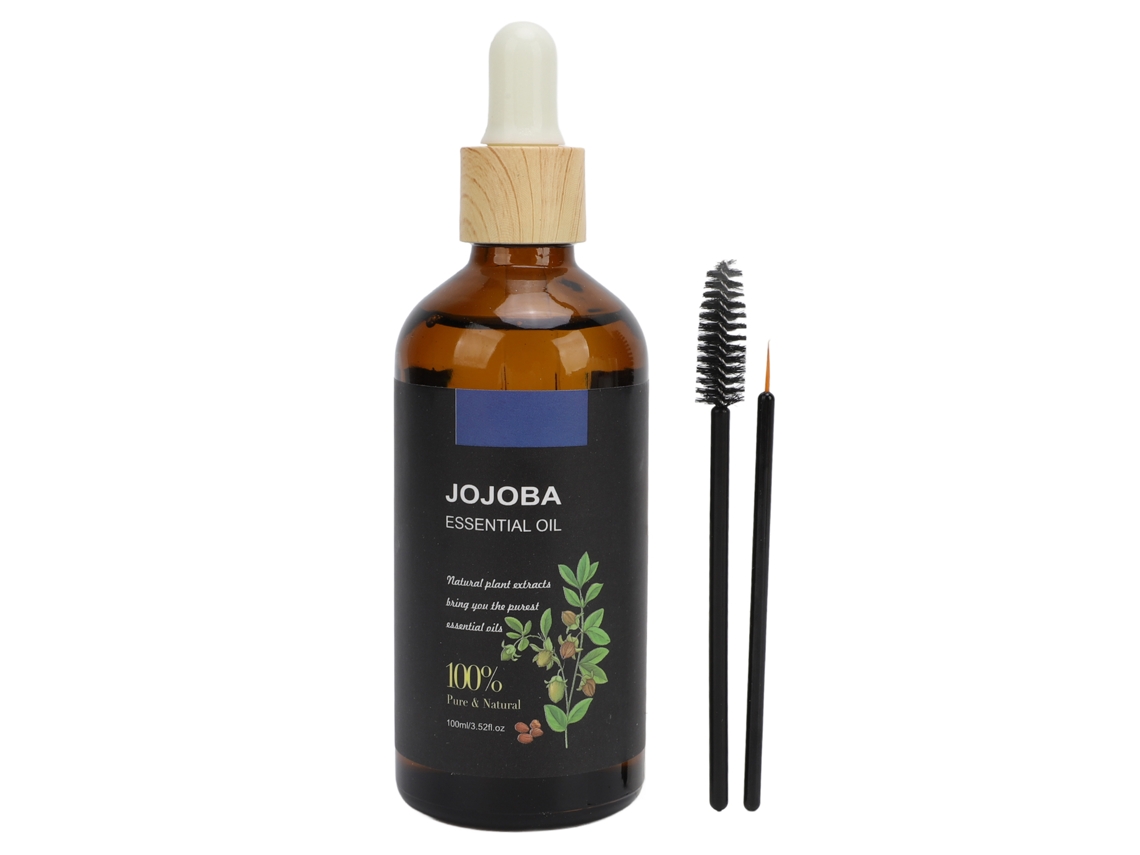 Aceite Esencial De Jojoba 100ml Hidrata Profunda Alivia Fatiga Aceite Portador Con 2 Brochas