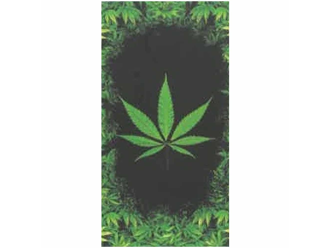 Toalla De Playa De Microfibra Negra Cannabis