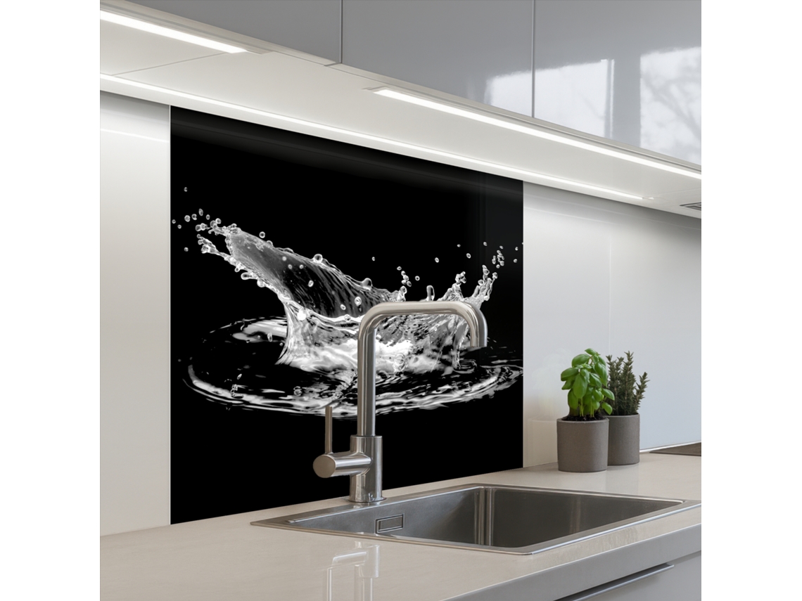 Paneles protectores contra salpicaduras de cocina - Agua - Salpicaduras - Negro 80x80 cm