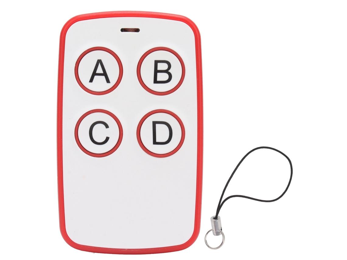 Llavero Inalámbrico Universal De 4 Botones Y 315 Mhz Para Clonación De Llaves, Ideal Para Puertas De Garaje U Oficinas - Rojo