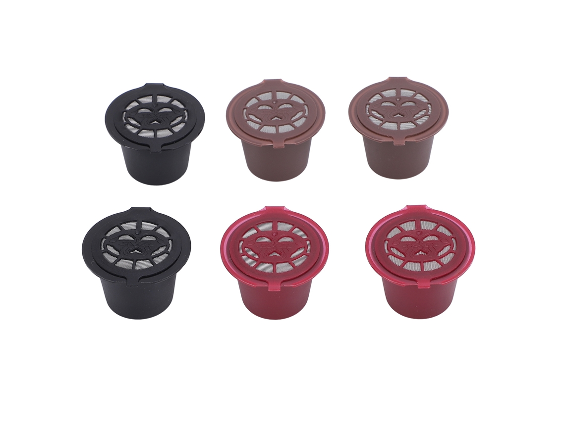 6 Cápsulas De Café Reutilizables Y Recargables De Acero Inoxidable Y Pp Para Cafeteras.