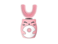 Cepillo de dientes eléctrico sónico de silicona para niños GOKOCO con limpieza automática de 360 ​​grados, recargable por USB y con forma de U.