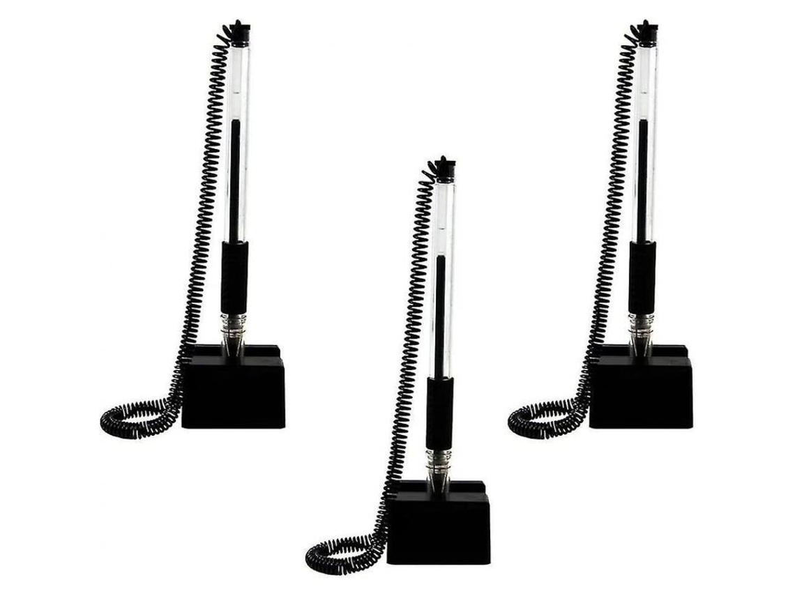 2026rebe-3pcs Bolígrafos De Escritorio Con Cadena Adhesiva Gel Ink Pen Soporte Respaldo Para Recepción Bancos Hospitales Escuelas Rfv