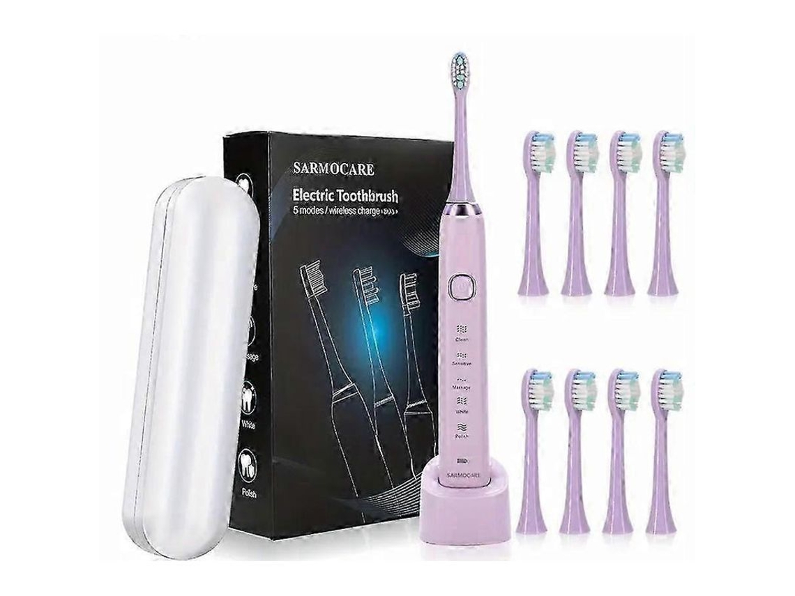 Cepillo De Dientes Eléctrico Sónico Recargable Sarmocare S100 Con 8 Cabezales Impermeables.