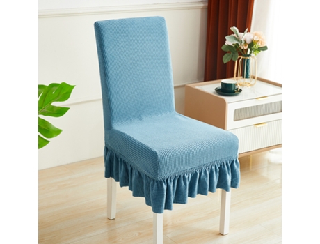 1 paquete de funda protectora extraíble para silla de comedor para el hogar, restaurante-West Lake Blue-Tamanho universal LUUCOZK