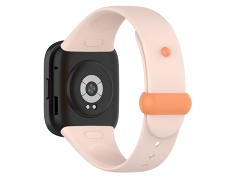 Correa de Silicona con hebilla de botón para Xiaomi Redmi Watch 3 - Rosa claro/naranja