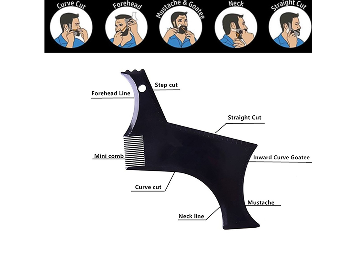 2026-guia Para Barba Shaper Ferramenta De Modelagem De Bordas Múltiplas Para Estilismo De Barba