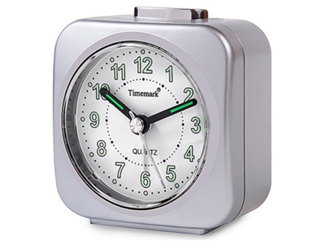 Reloj-Despertador Analógico Timemark Plateado (9 x 8 x 5 cm)