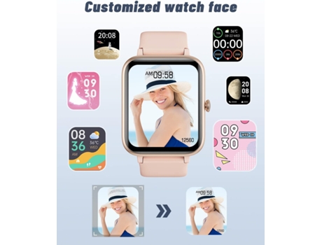 VEANXIN Reloj Inteligente Responder/Hacer Llamadas Relojes Impermeables IP68 - Negro