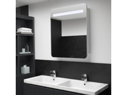 Armario de baño con espejo e iluminación LED 68x9x80 cm