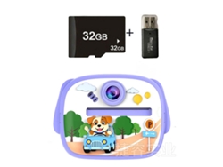 Siurn Hd 1080p Cámara Instantánea Perro Morado 32g Lector De Tarjetas