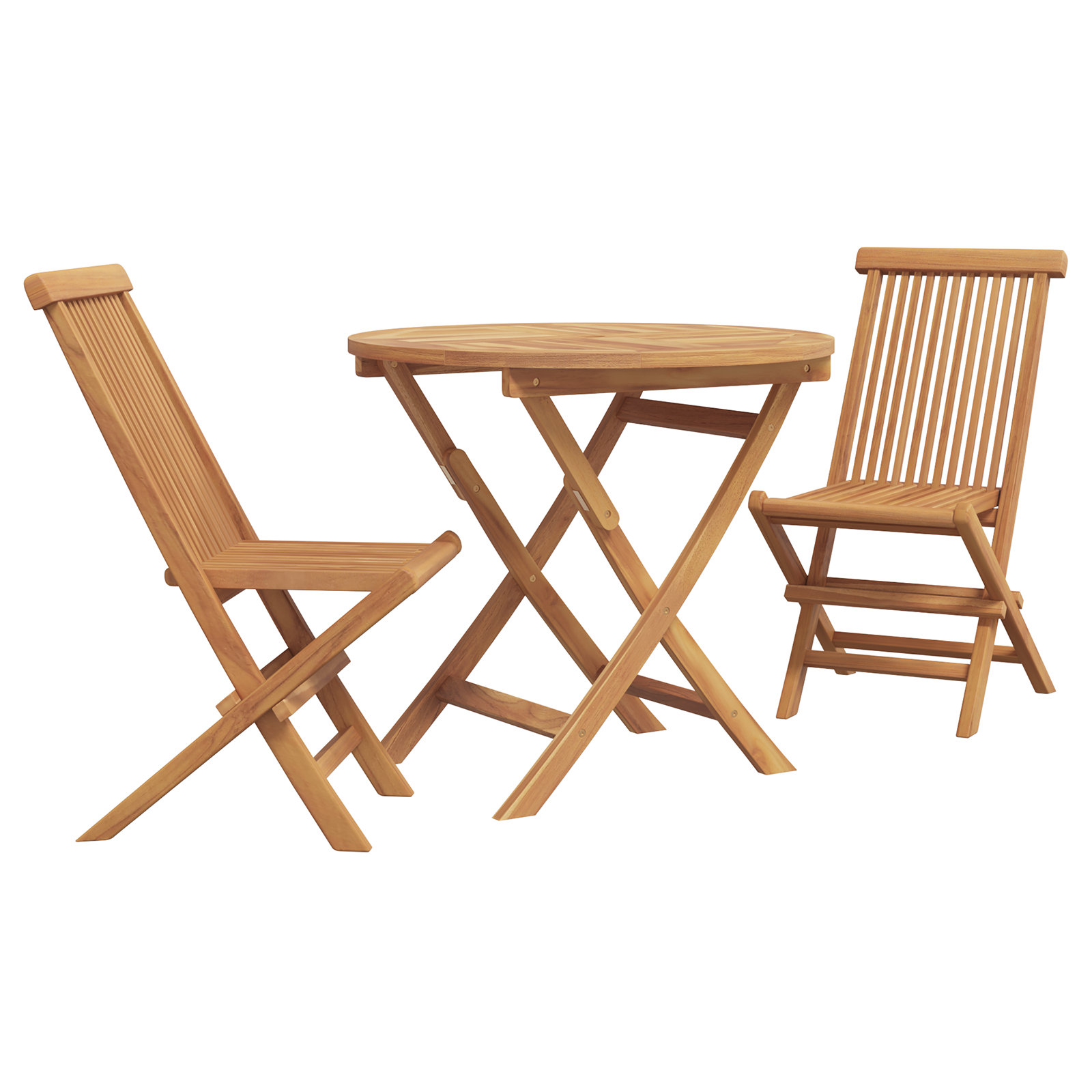 Conjunto 3 De Bistro Plegable Vidaxl Madera Maciza De Acacia