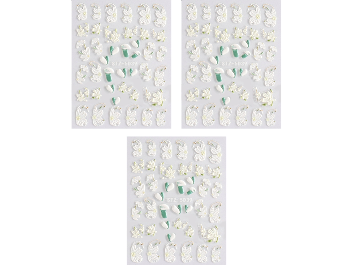 Etiqueta autoadhesiva con diseño de flores en relieve 5D KOFIHETY