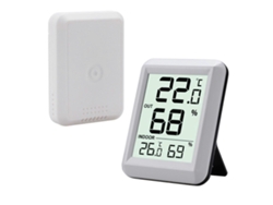 Termómetro para uso interior y exterior, termómetro conectado a un sensor inalámbrico externo, termómetro e higrómetro digital con pantalla grande.