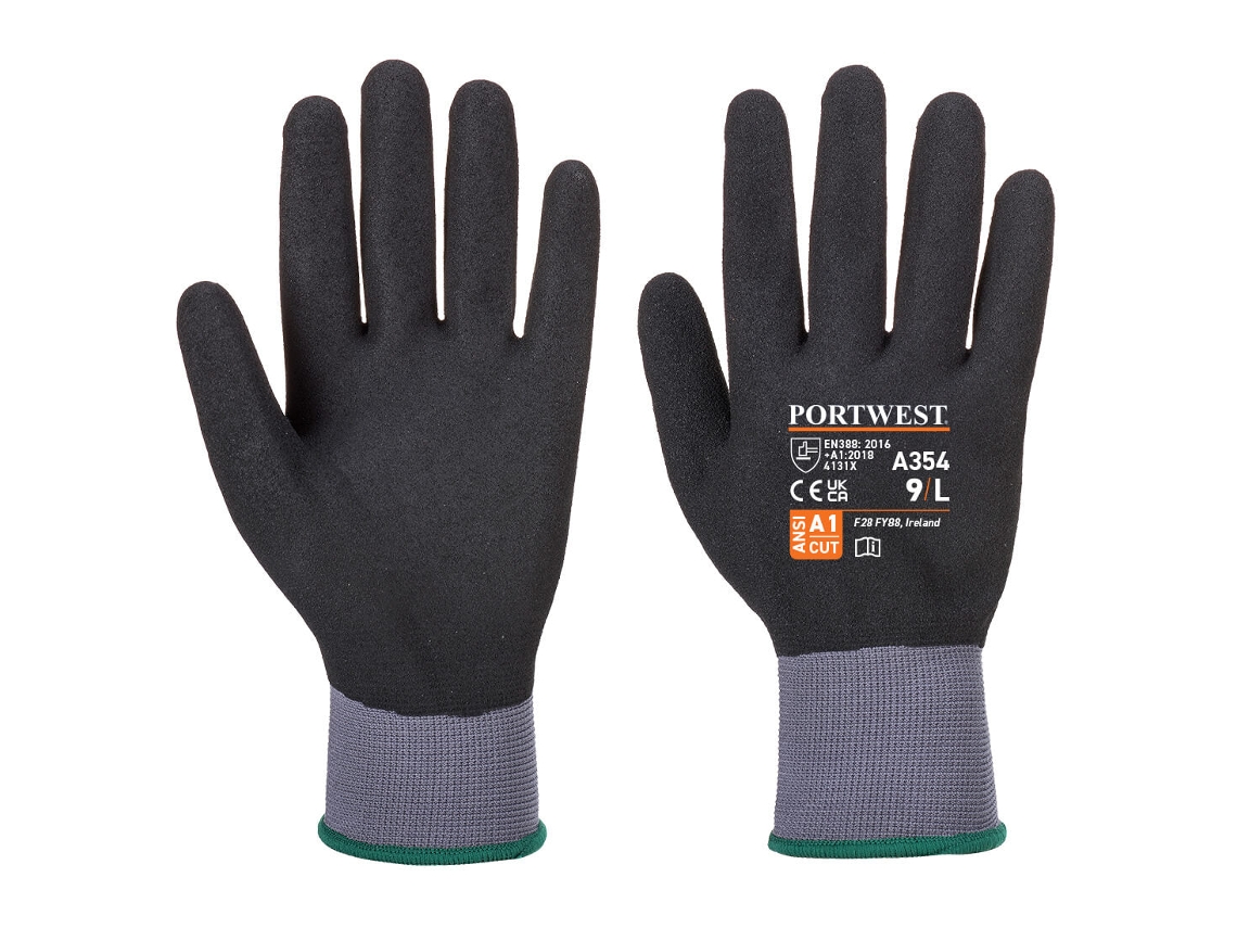 Guante de nitrilo Dermiflex Ultra Pro Arena/Negro/S Portwest