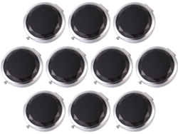 Lot De 10 Espejos Maquillaje Compactos Pliables Doble Face En Métal Negro Pequeño Espejo Cosmétique