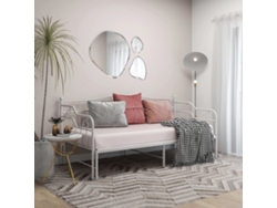 Sofá Cama Extraíble Sin Colchón Metal Blanco 90x200cm