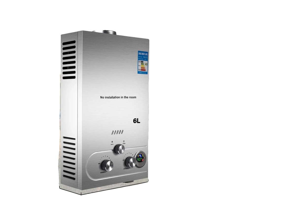 Calentador de agua a gas, salida ajustable, diseño de montaje en pared, 6L OEM