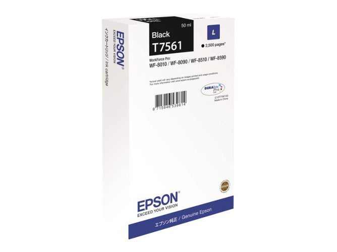 Cartucho de tinta original EPSON, T7561 50 ml , Negro, L, C13T756140