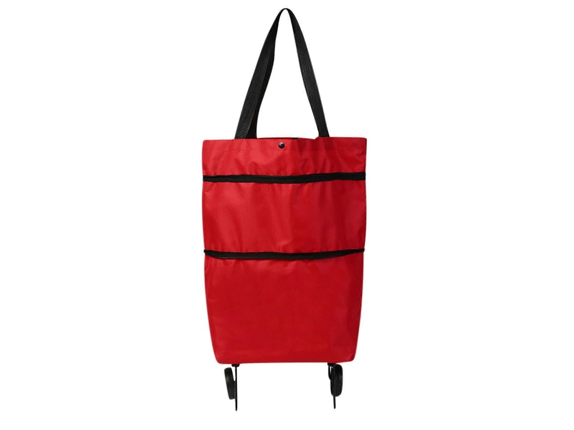 Carrito de compra plegable de tela suave con ruedas plegables, duradero y reutilizable, ideal para ir de compras o viajar. GOKOCO