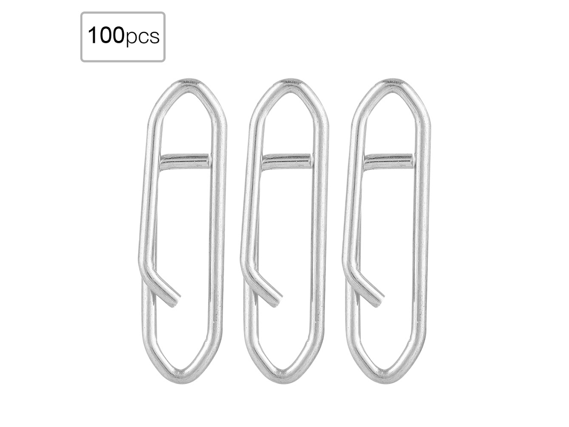 100 Clips De Seguridad De Acero Inoxidable Para Pesca Con Terminal De Bloqueo, Accesorio Para Línea L