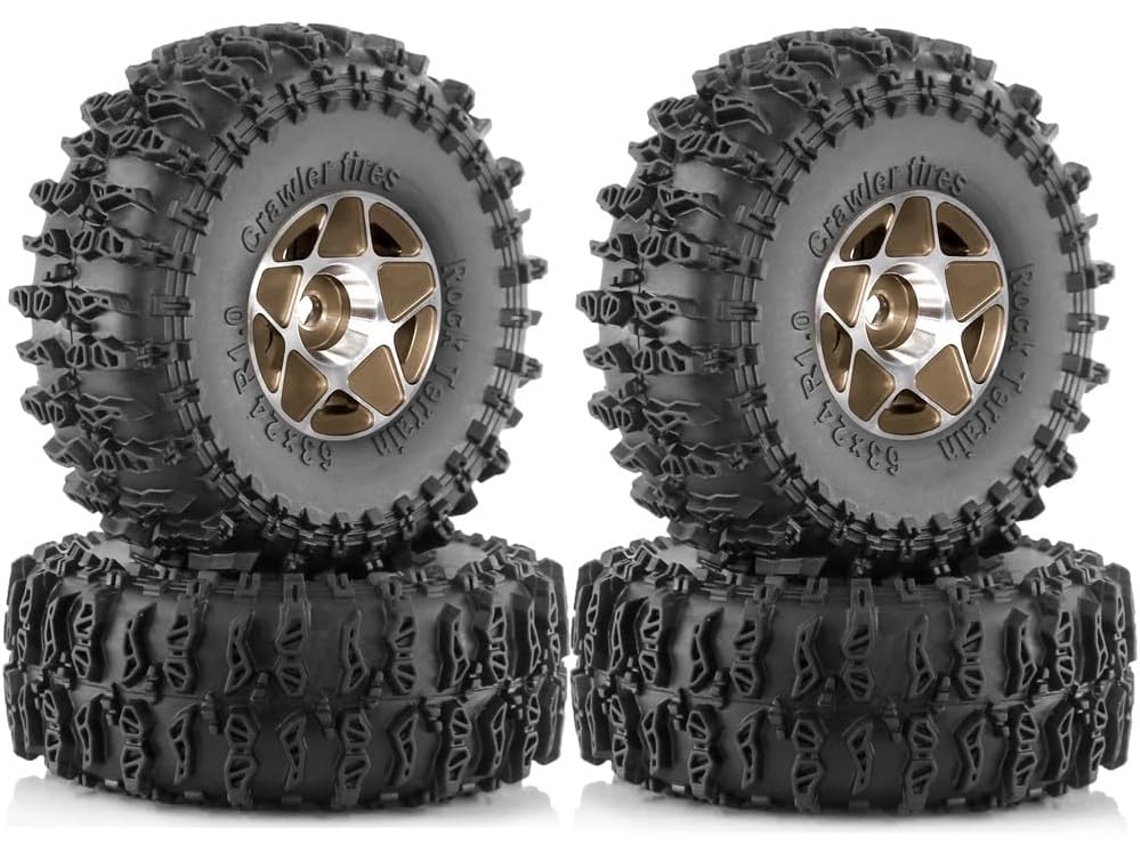 Juego De 4 Llantas Beadlock De 63 Mm (1 Pulgada) Para Coches Rc Crawler 1/18 Y 1/24 (trx4m, Scx24 Y Fcx24).