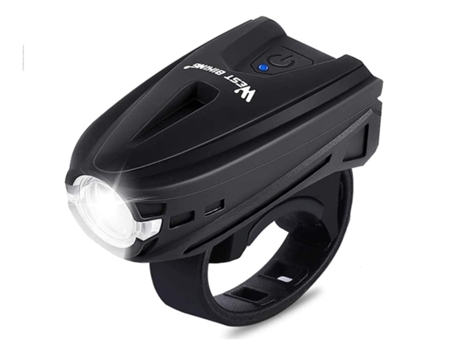 Juego de luces para bicicleta Juego de luces para bicicleta súper brillante Juego de luces para bicicleta Botón táctil Faro de carga USB-Negro ENZO...