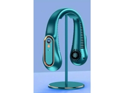 (verde) Nuevo Mini Ventilador De Cuello Portátil Recargable Por Usb, Ventilador De Cuello Con Pantalla Digital