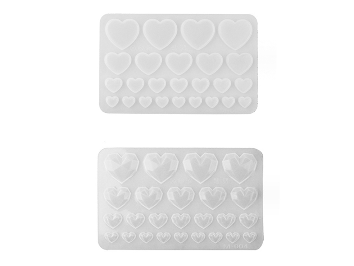Molde de Silicona en Forma de Corazón, 2 Piezas, para Resina Epoxi y Decoración de Pasteles RNEMITERY