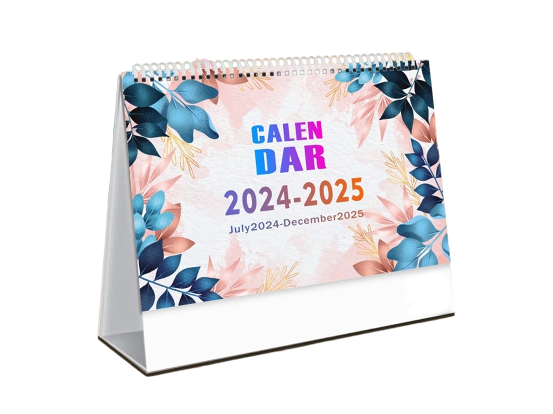 VVJIJILLY 2024 2025 Calendário De Desktop Standing Flip Calendário De Desktop 2024 2025 Calendário De Desktop Mensal Binding Twin Wire