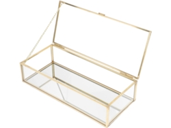Caja Rectangular De Cristal Transparente Para Guardar Joyas, 23,3 X 10 X 5,3 Cm, Estilo Europeo.