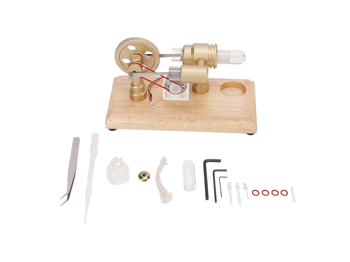 Modelo De Motor Stirling Con Led Multicolor, Material De Aluminio, Juguete Educativo, Máquina Cnc.