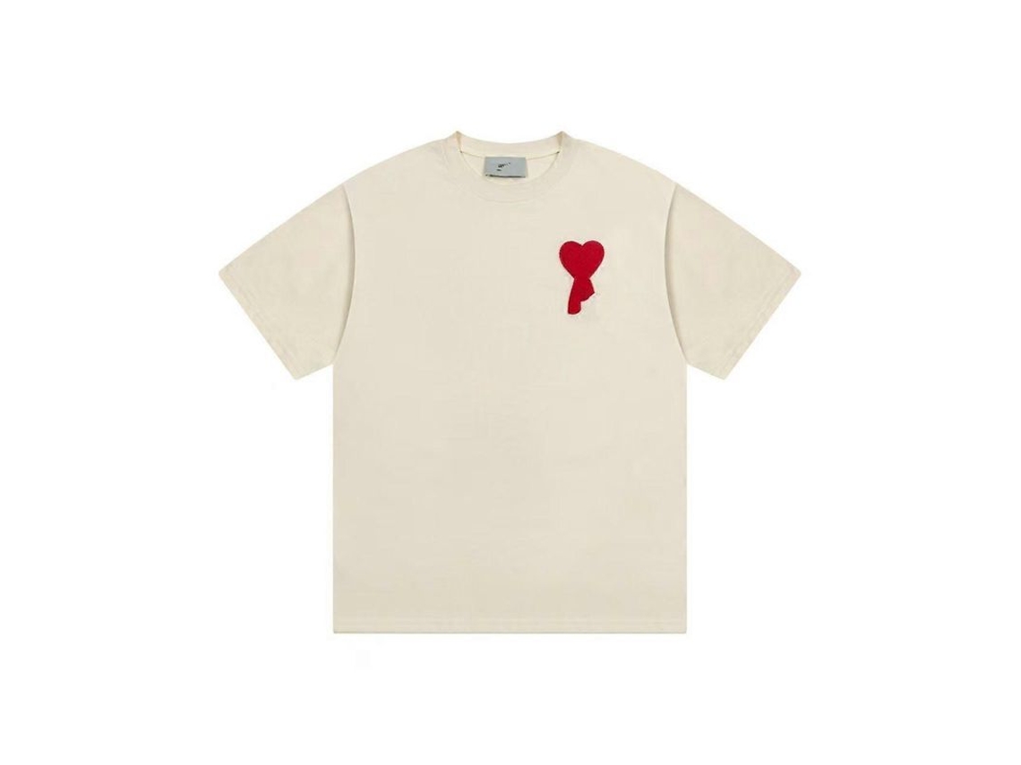 Camisa Unisex Informal De Manga Corta De Algodón Ami Kms Love, 65 Cm.