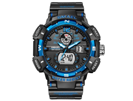 Smartwatch Male Smael Fashion 50 M Punteros luminosos impermeables Cuarzo digital multifuncional Azul oscuro